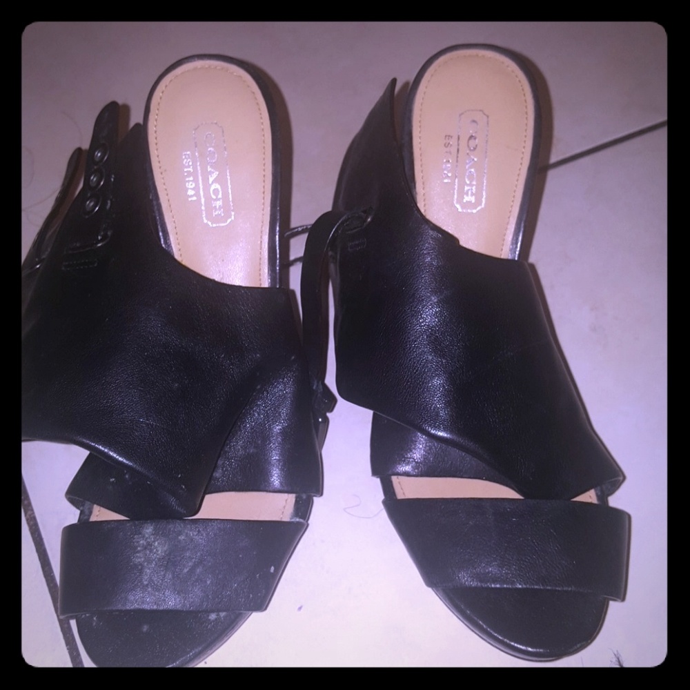 Black coach heels